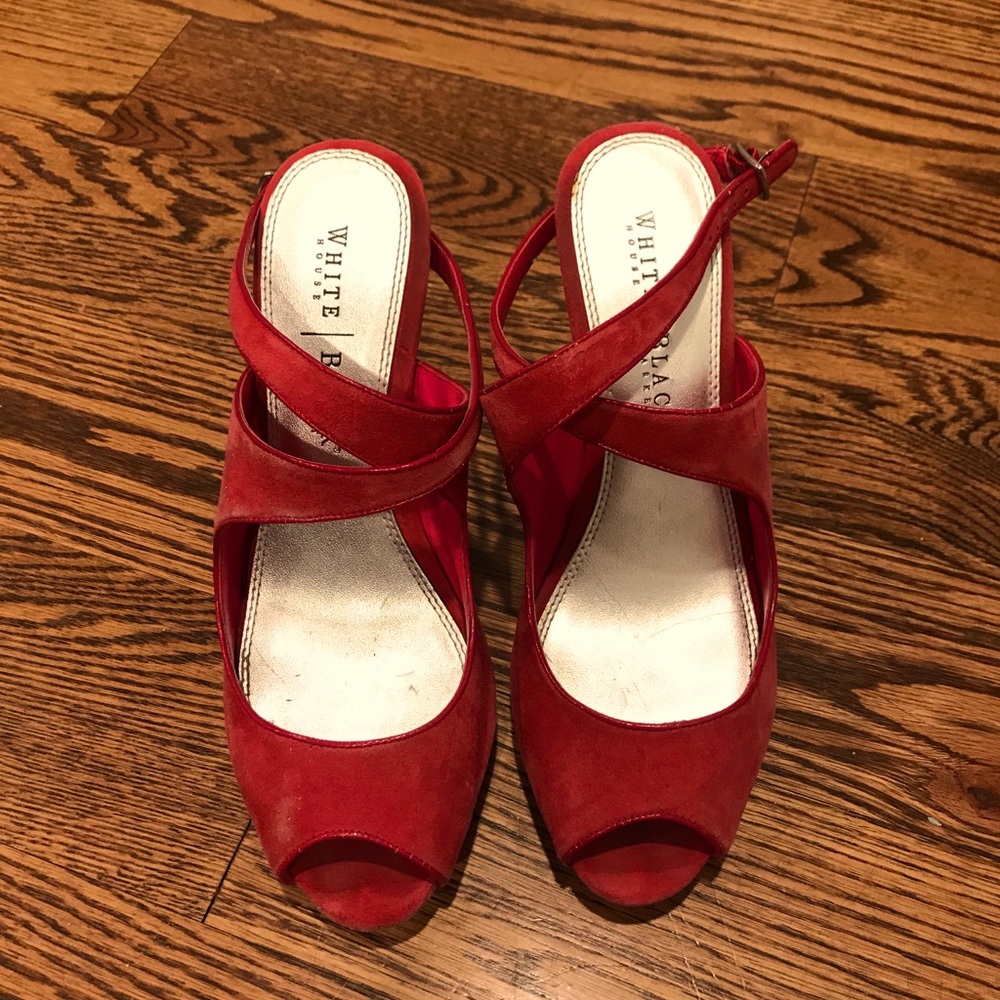 White House Black Market Red High Heels Size 9